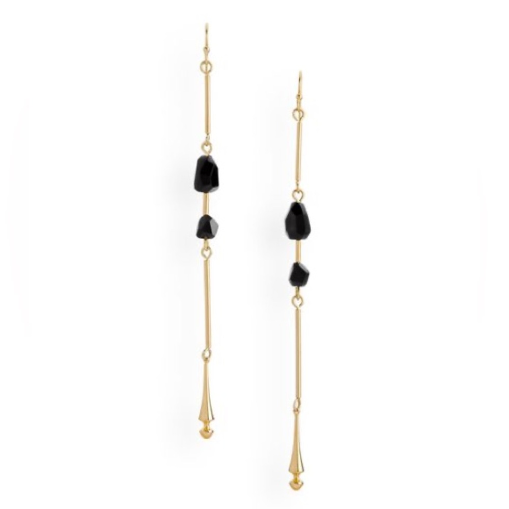 Jewelmint Gold and Black Dangle Earrings